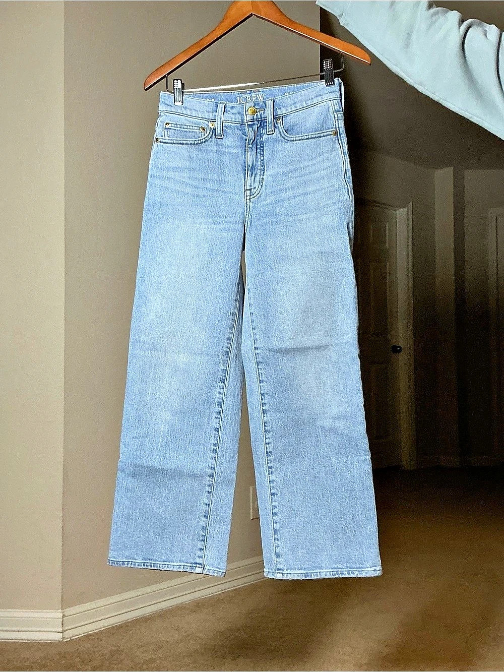 J.Crew Wide-Leg Cropped Jean Blue Waist 24